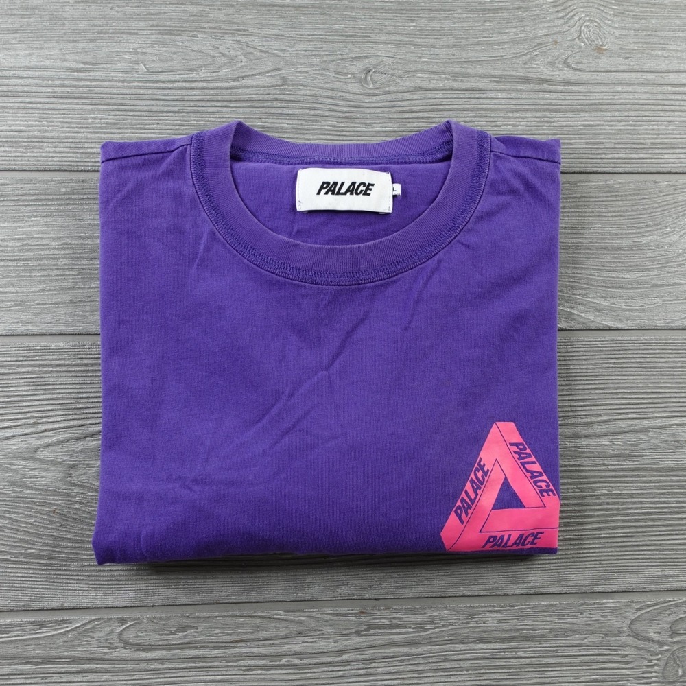 Palace Tex T-Shirt Mens Large Purple PinkShort Sleeve Tee Tri-Ferg Logo